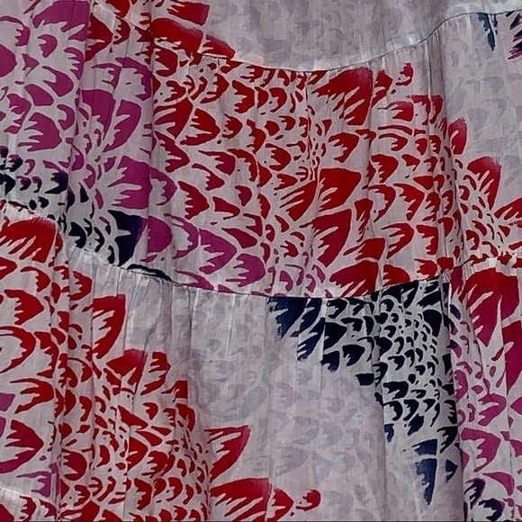 Billabong | Sz S |White/Red/Purple/Blue Lined Flowy Tassels Tiered Boho Sundress - Picture 7 of 14